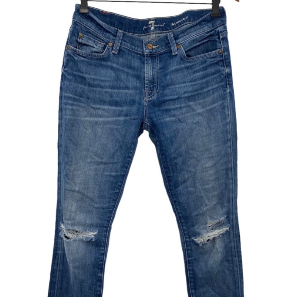7 For All Mankind Roxanne Jeans Medium Wash Mid Rise Womens Size 29